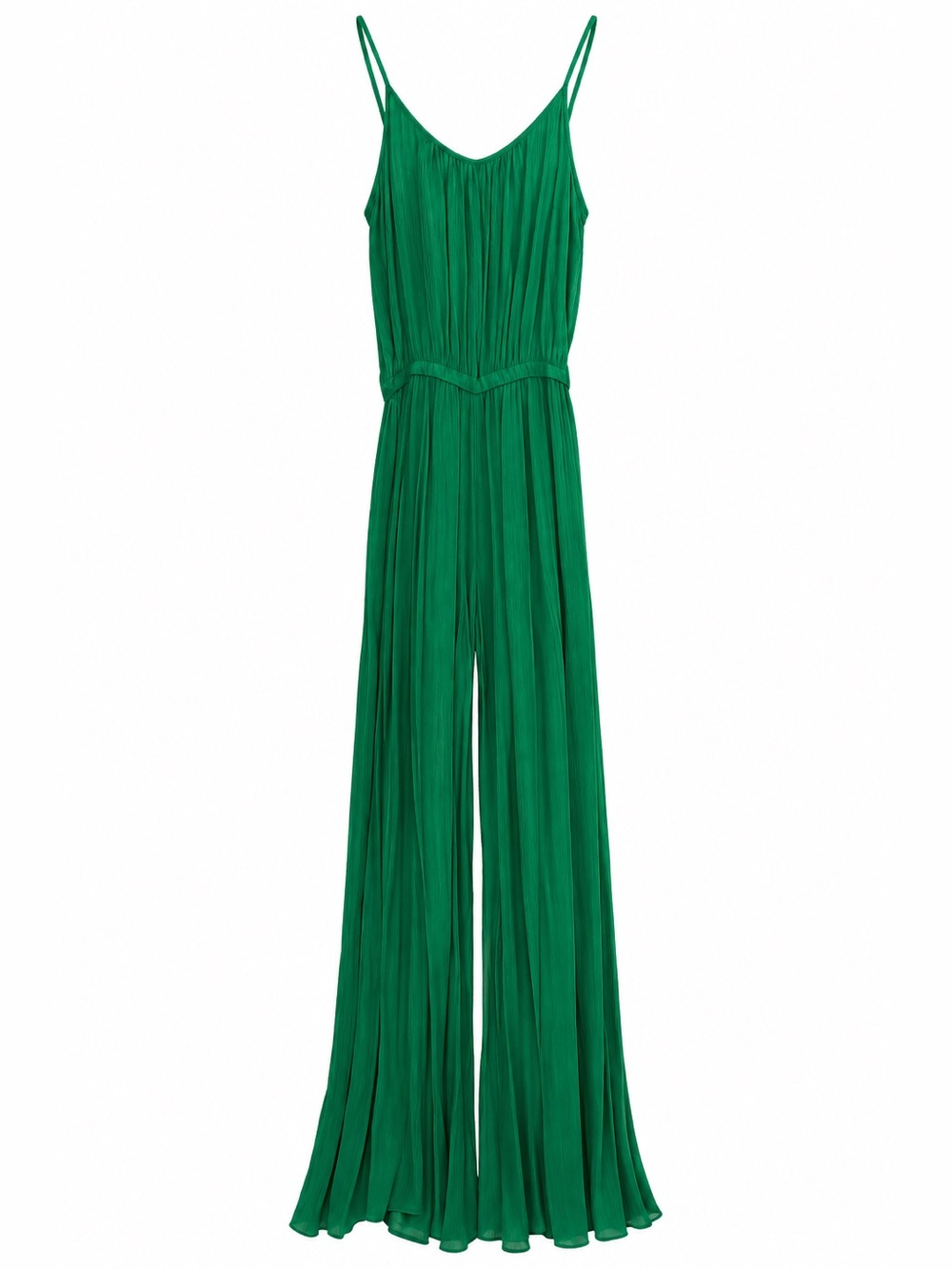 Scoop NYC Emerald Green Pleated Wide Leg Jumpsuit
